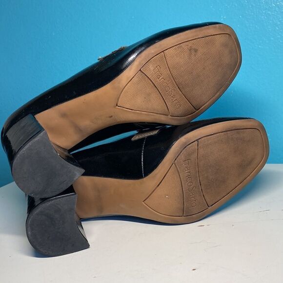 Franco Sarto Womens Heels Size 7 / 37 Black Patent Leather 3" Block Heel Shoes - Picture 15 of 15